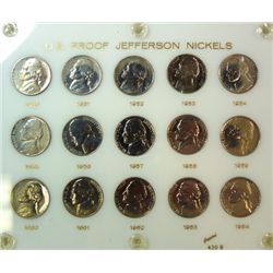 Jefferson nickel proof set 1950-1964