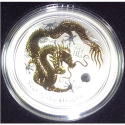 2012 Australia  gilt dragon 1 oz. silver