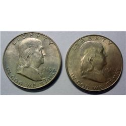 2  1948D Franklin half $  at least MS64