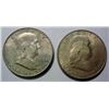 Image 1 : 2  1948D Franklin half $  at least MS64