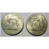 Image 2 : 2  1948D Franklin half $  at least MS64