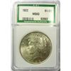Image 1 : 1922  Peace $  MS63