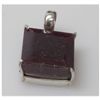 Image 1 : Natural 9.02 g Ruby Square .925 Sterling Silver Pendant