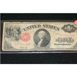 1917 United States Note $1, Red Seal, #K37904116A, Large Washington