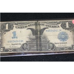 1899 US Silver Certificate $1, Blue Seal, #K46342411K Large Flying Eagle