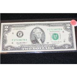 1995 US Federal Reserve Note $2, Atlanta GA Reserve, #F17138279A