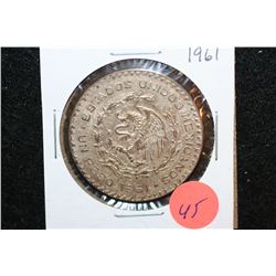 1961 Mexico Un Peso Foreign Coin