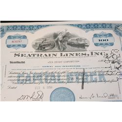 Seatrain Lines Inc. Stock Certificate dated 1959