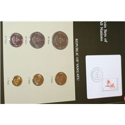 Republic of Vanuatu; Coin Sets of All Nations W/Stamp dated 1985