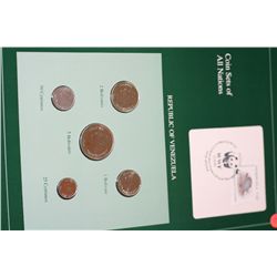 Republic of Venezuela; Coin Sets of All Nations W/Stamp dated 1992