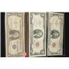 Image 1 : 1957-A US Silver Certificate $1, Blue Seal, # *25596945A (Star Note), 1963 United States Note $5, Re