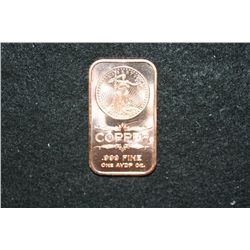 2012 Copper Ingot, .999 Fine 1 Oz.