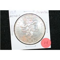 1968 Mexico Olympic 25 Pesos Foreign Coin Ley 0.720