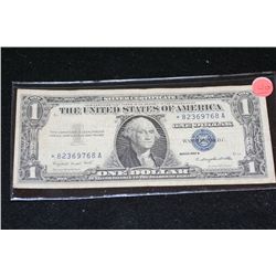 1957-A US Silver Certificate $1, Blue Seal, # *82369768A (Star Note)