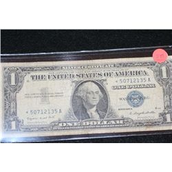 1957-A US Silver Certificate $1, Blue Seal, # *50712135A (Star Note)