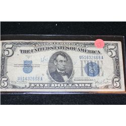 1934-D US Silver Certificate $5, Blue Seal, #U51632668A