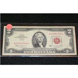 1963 United States Note $2, Red Seal, #A05983725A