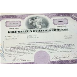 Gulf States Utilities Co. Stock Certificate dated 1965