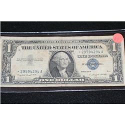 1957-A US Silver Certificate $1, Blue Seal, # *295942594A (Star Note)