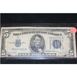 1934-D US Silver Certificate $5, Blue Seal, #T85497661A