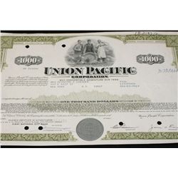 Union Pacific Corp. Stock Certificate dated 1969