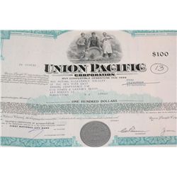Union Pacific Corp. Stock Certificate dated 1969