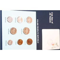 Polish People's Republic; Coin Sets of All Nations W/Stamp dated 1986