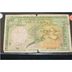 Vietnam Foreign Bank Note 5 Nam Dong