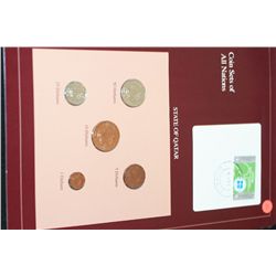 State of Qatar; Coin Sets of All Nations W/Stamp dated 1986
