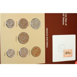 French Polynesia; Coin Sets of All Nations W/Stamp dated 1985