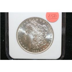 1884-O Silver Morgan $1, NGC Graded MS65