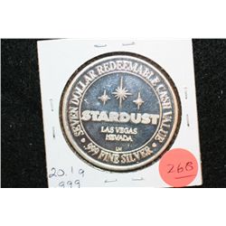 Stardust Resort $7 Gaming Token, .999 Fine 20.1 gram