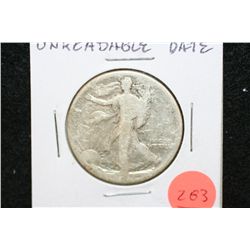 Walking Liberty Half Dollar W/Unreadable Date
