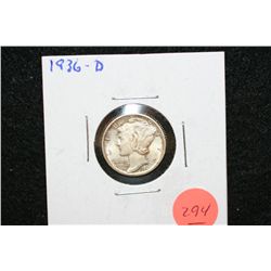 1936-D Mercury Dime