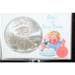 2010 Silver Eagle $1, "Baby's 1st Silver Dollar"