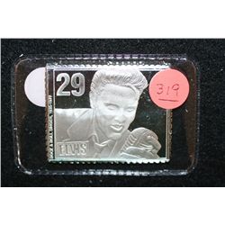 1992 US Postal Service Silver "Elvis" Stamp, .925 Sterling 25 gram