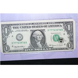 1999 US Federal Reserve Note $1, Cleveland OH Reserve, #D77763978B "Lucky 7 Note"