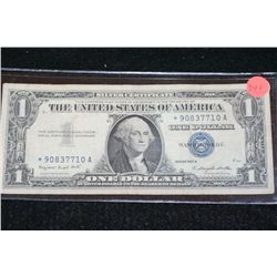 1957-A US Silver Certificate $1, Blue Seal, # *90837710A (Star Note)