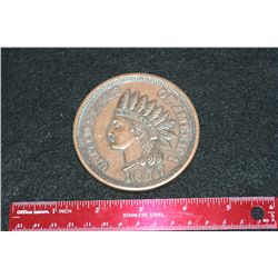 1877 Large Indian Head Penny Medallion