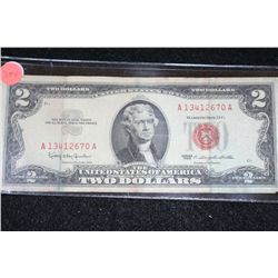 1963 United States Note $2, Red Seal, #A13412670A