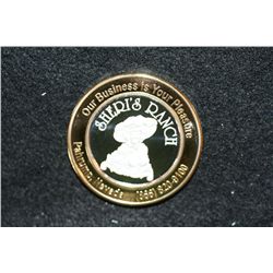 Sheri's Ranch Limited Edition Two-Tone $10 Silver State Brothel Token, .999 Fine