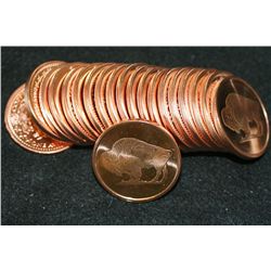 2011 Buffalo Copper Round, .999 Fine 1 Oz., Roll, lot of 20