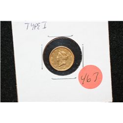 1851 Liberty $1 Gold Coin, Type I