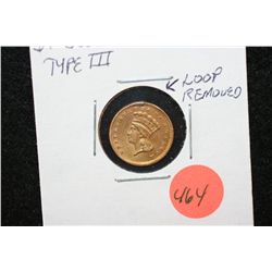 1856 Indian Princess $1, Type III, Loop Removed