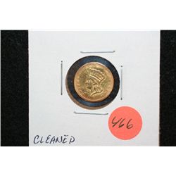 1861 Indian Princess $1 Gold Coin, Cleaned