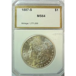 1887-S MORGAN DOLLAR PCI MS-64