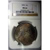 Image 1 : 1890 MORGAN DOLLAR NGC MS64 AMAZING, SPECTACULAR OBVERSE RAINBOW COLORS!