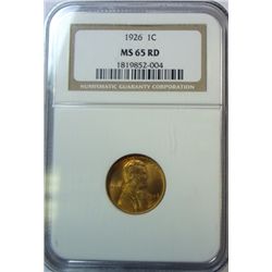 1926 LINCOLN CENT NGC MS-65 RD