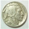 Image 1 : 1937-D 3 LEG BUFFALO NICKEL SHARP PROBLEM FREE VF