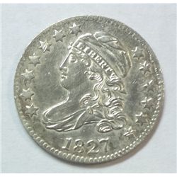 1827 BUST DIME LARGE PLANCHET AU-58